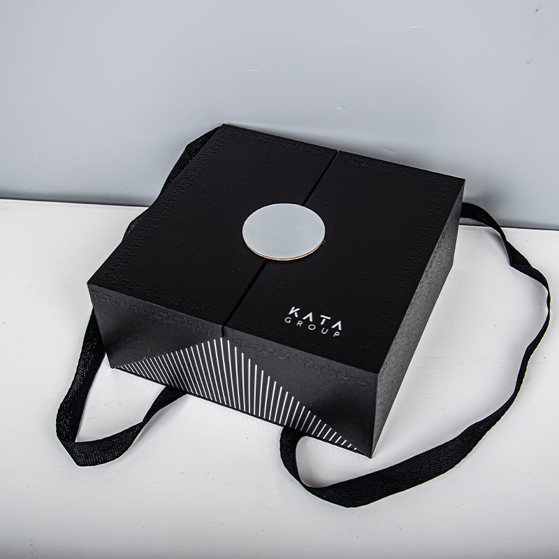 Custom Two Side Door Box Double Open Black Gift Box Present Portable Gift Box