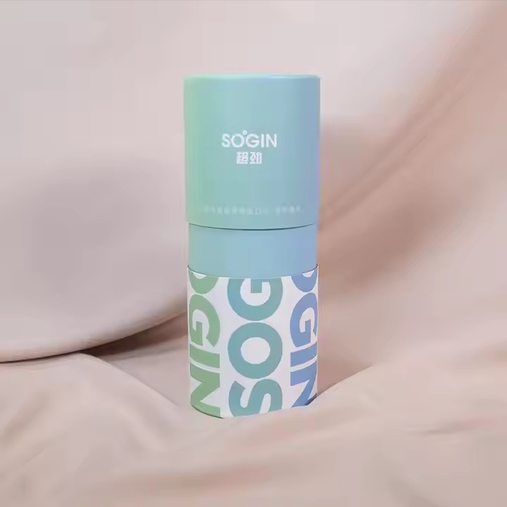 Customized Paper Box Round Gradient Color Print Paper Cylinder Tube Box Mouth Wash Products Packaging