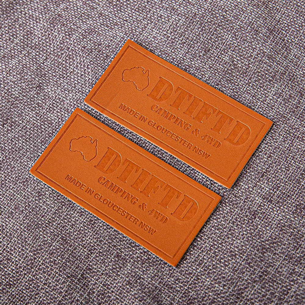 Custom Logo Iron-On Embossed Soft Leather Patch for Jeans and Hats Fashionable Garment Labels