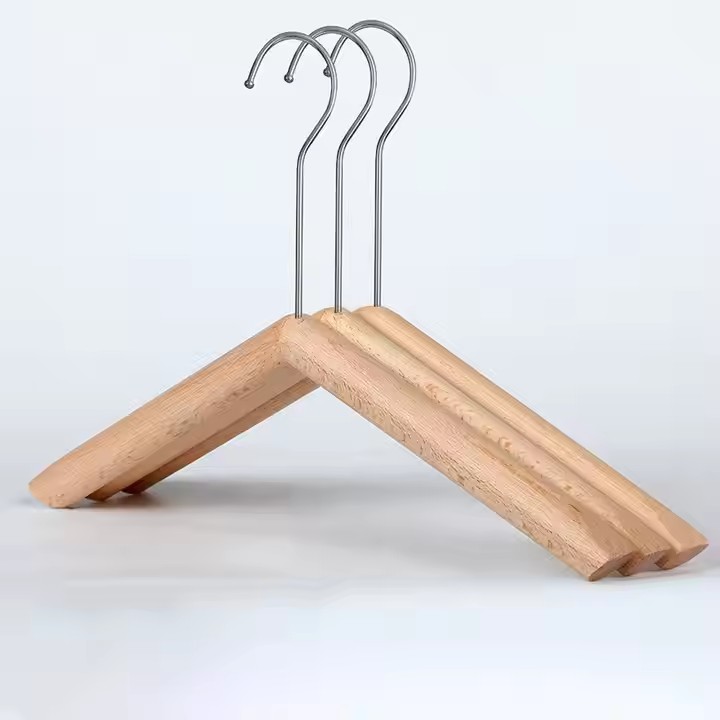 Wholesale Custom logo Engraved Wooden Hangers Baby Clothes Wide Shoulder Hanger Wood for Clothes