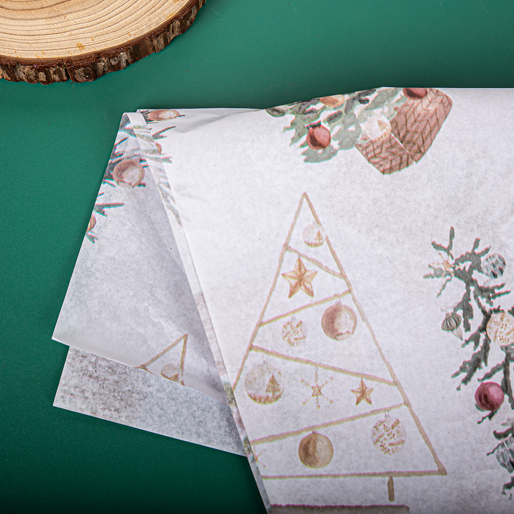 Custom Floral Christmas Wrapping Paper Tissue Bouquets for Clothing & Socks for Gift Packaging