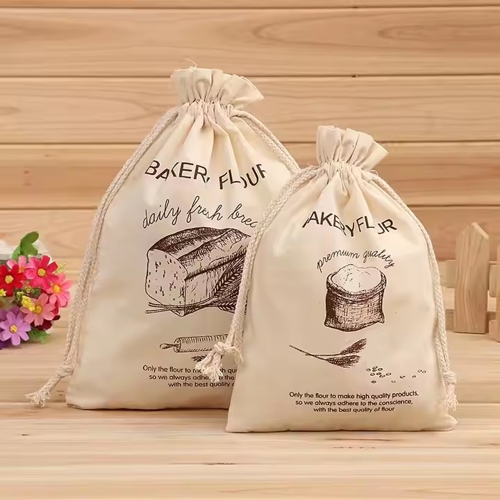 Custom Small Reusable Organic Cotton Canvas Drawstring Bag Jewelry Pouch Bag Envelope With Logo Printed