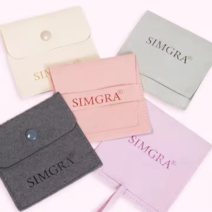 Manufacturer Jewelry Ring Storage Envelope Microfiber Flap Jewelry Storage Flannelette Bag Luxury Custom Printed Logo