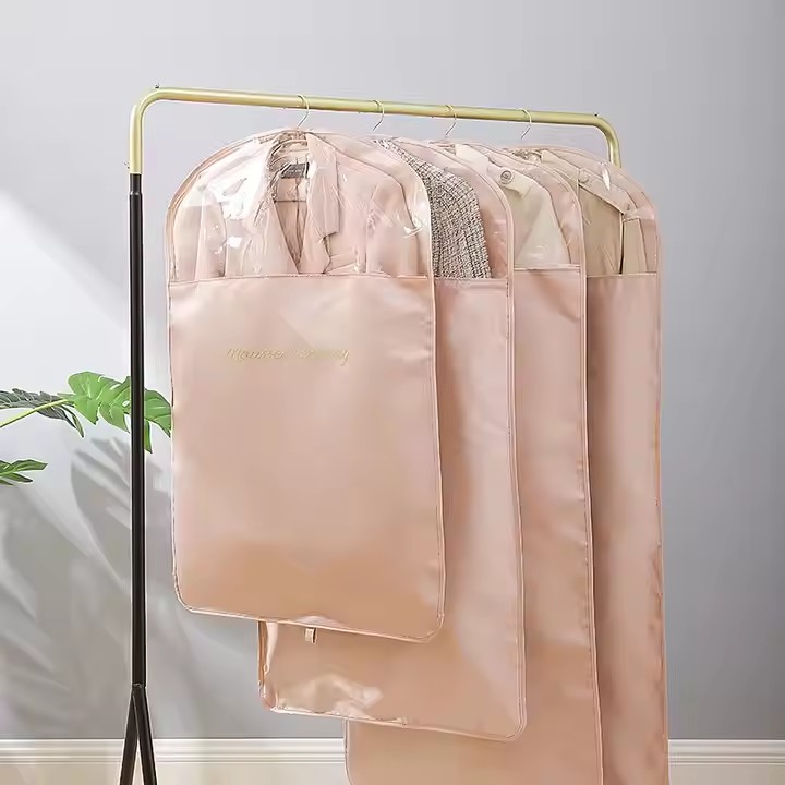 Manufacturer Custom Non Woven Nylon Dustproof Pink Bags Tailor Dress Dance Wear Suit Cover Bag
