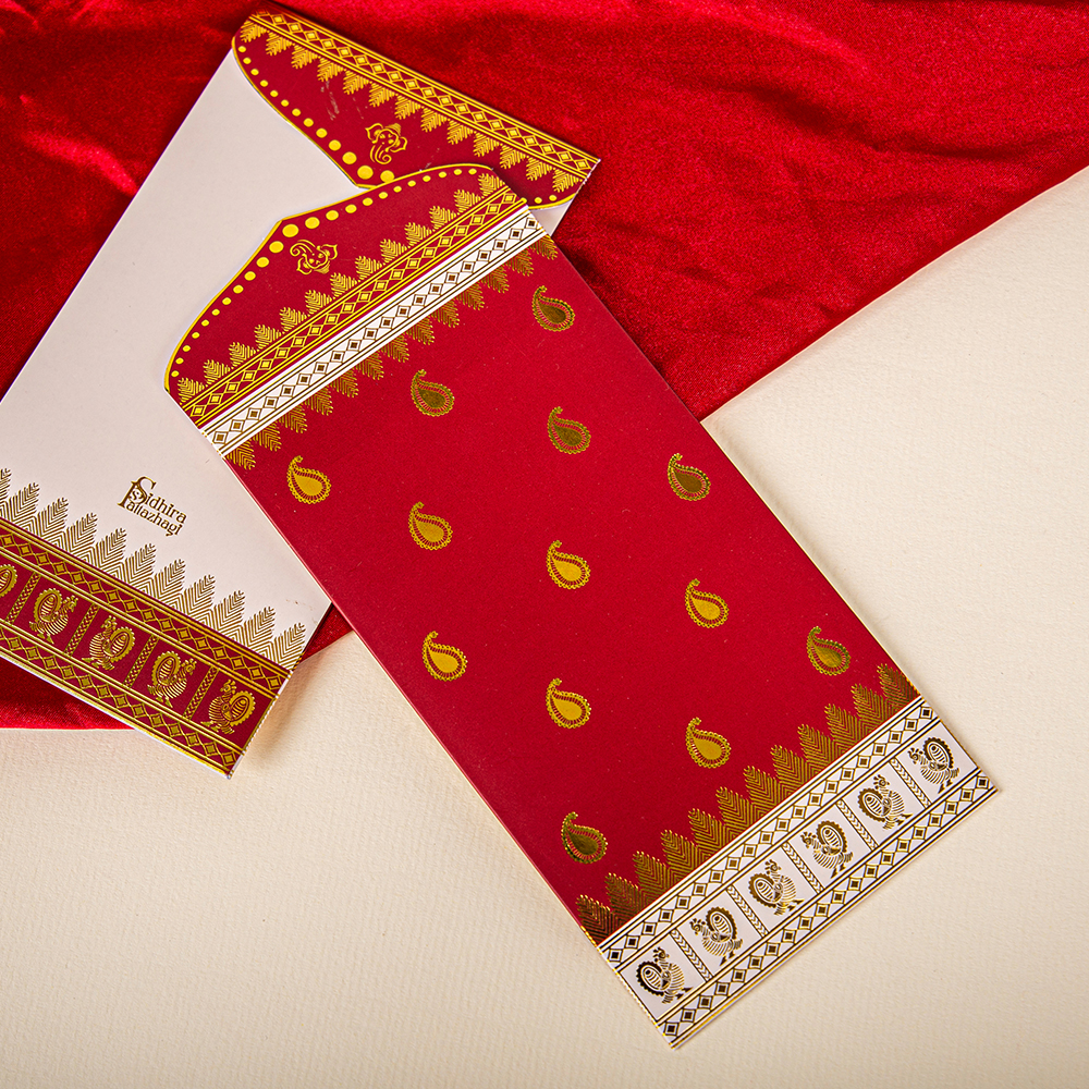 Red Envelope Business Invitation Card Gift Black Card Packaging Envelopes Custom Paper Envelope With Hot Stamping