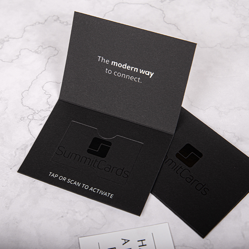 Custom Logo UV Printing Business VIP Membership Credit Card Black Cardboard Packaging Box