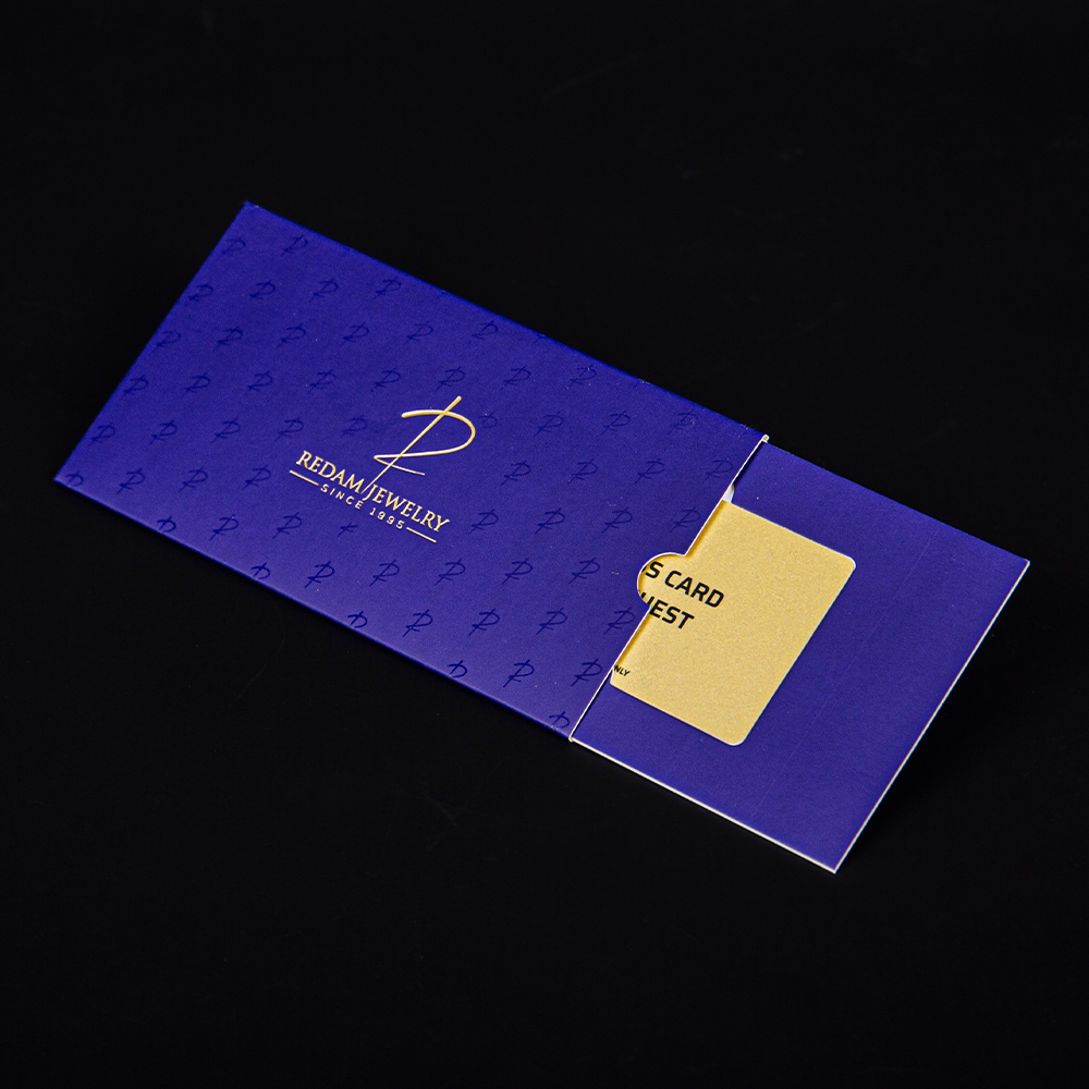 Custom Spot UV Brand Logo Coated Paper Membership Envelope Sliding Credit Box Packaging Card Holder Sleeve with Business Card