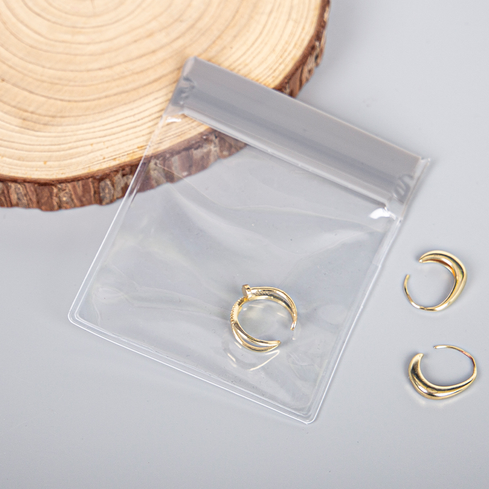 Eco-friendly Gray Transparent PVC Seal Bag EVA Plastic Bag for Jewelry Moisture Proof and Oxidation Prevention for Earrings