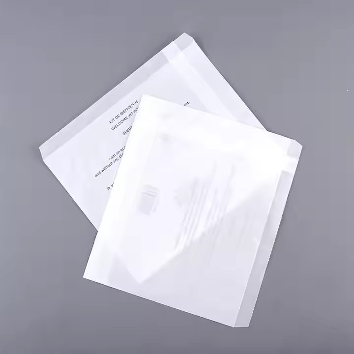 Custom Design Glassine Paper Clothing Package Self-adhesive Transparent Wax Paper Envelope Packaging