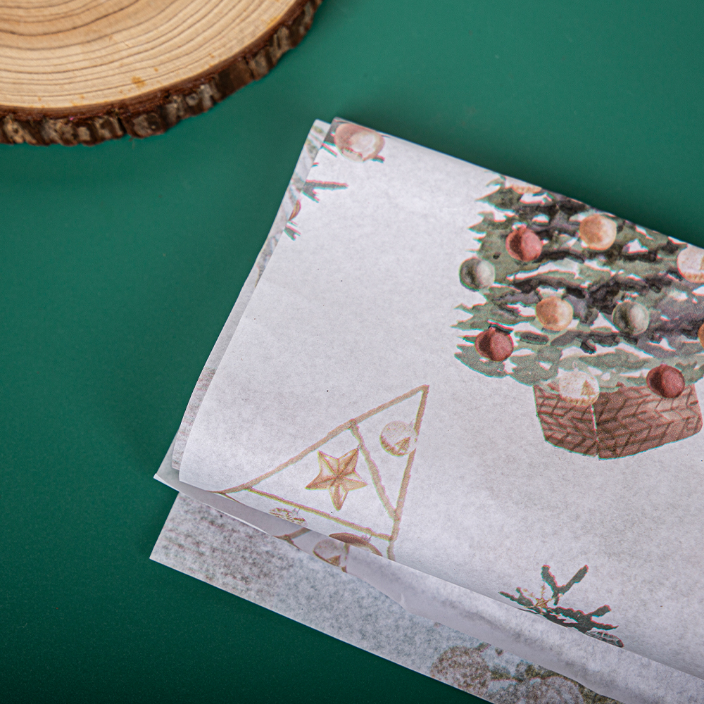 Custom Floral Christmas Wrapping Paper Tissue Bouquets for Clothing Socks for Gift Packaging