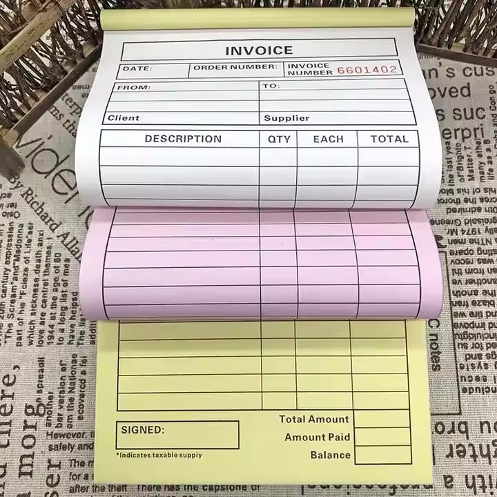 Custom Sales Order Book Receipt Invoice Books Duplicate Carbonless Copy Paper Delivery Note Book 50 Sets