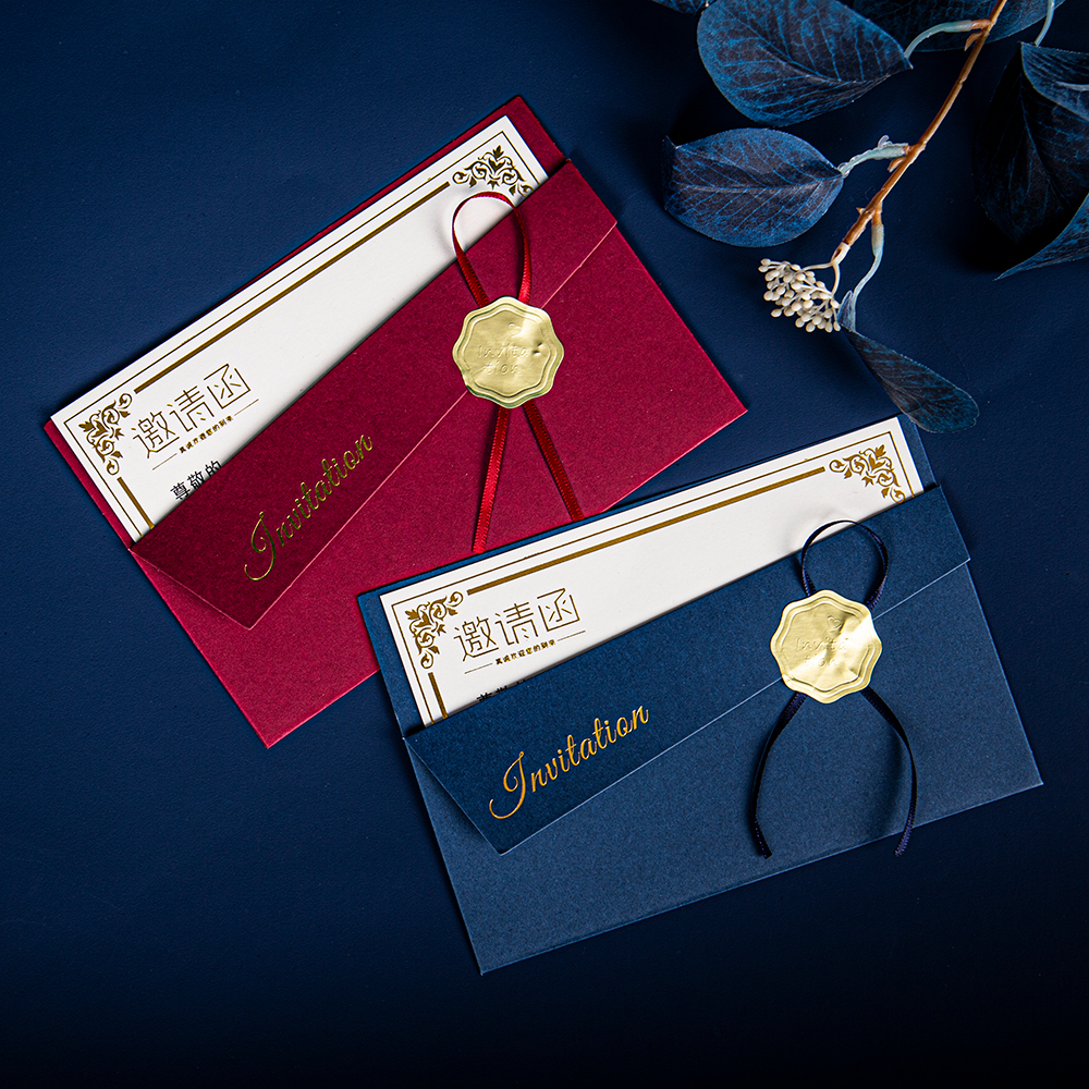 Wholesale Pearl Paper DIY Gift Envelopes Greeting Cards Invitation Envelope with Sticker and Ribbon