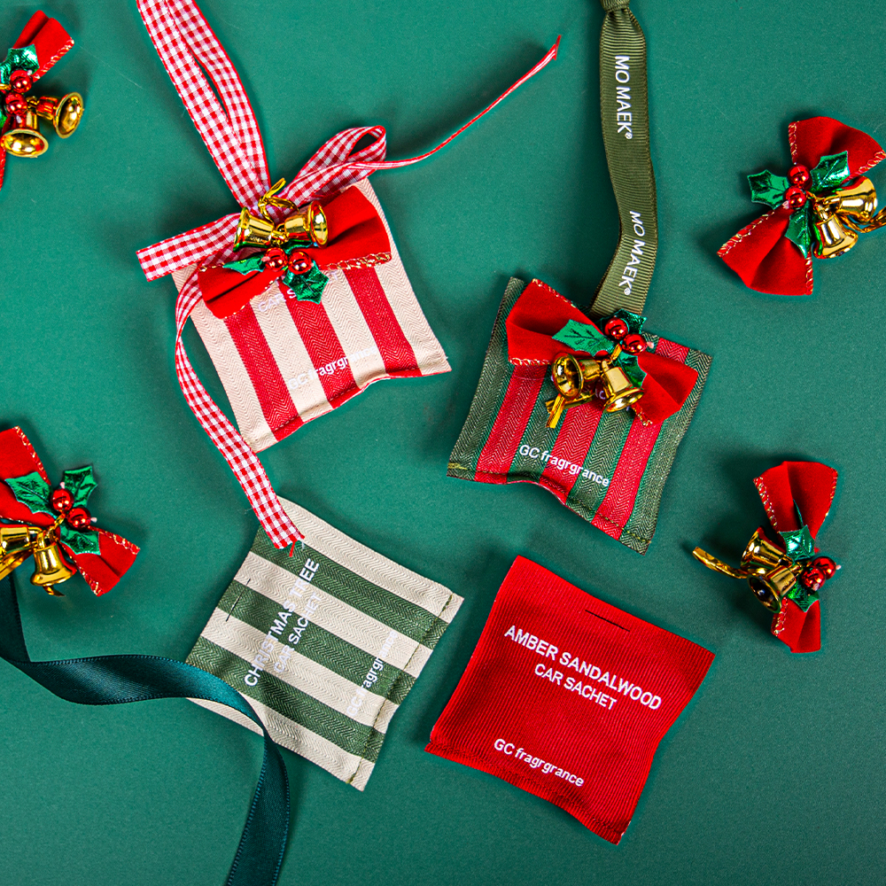 Christmas incense packet net red models long-lasting fragrance customized Christmas elements logo car incense packet hanging decorations cloth aromatherapy