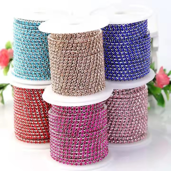 Custom High Quality Sew-On Zircon Jewelry & Garment Accessories Claw Chain Rhinestone Trimming Crystal Customizable Size Color