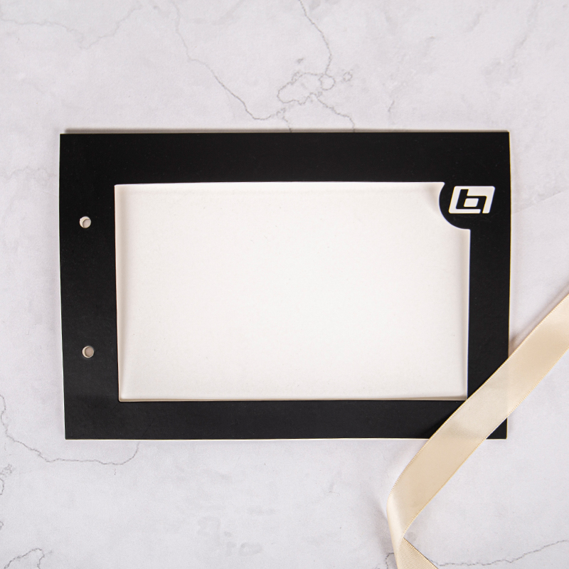Custom Logo Gift Card Packaging Folder Window Packaging Black Card Paper Packing Holder