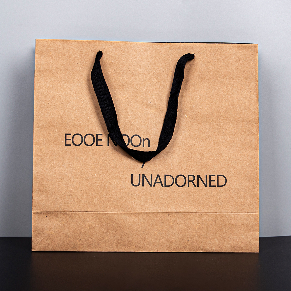 Vintage Custom Logo Printing Fashion and Accessories Packaging Kraft Paper Handheld Bags