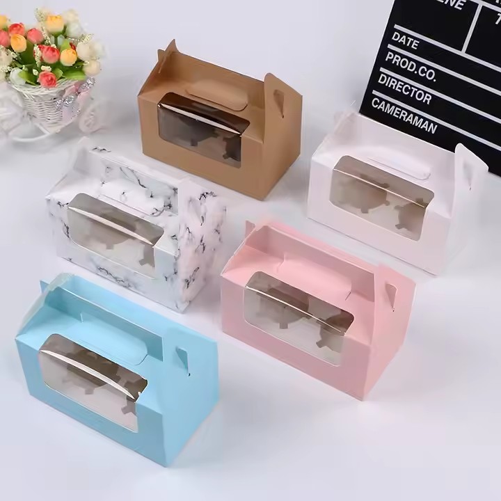 Custom Logo Food Grade Mooncake Marcaron Cake Box Take Away Snack Food Packaging Box