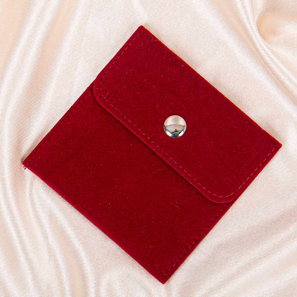  Red flocked jewellery bag: guardian of sparkle, customised exclusive elegance   
