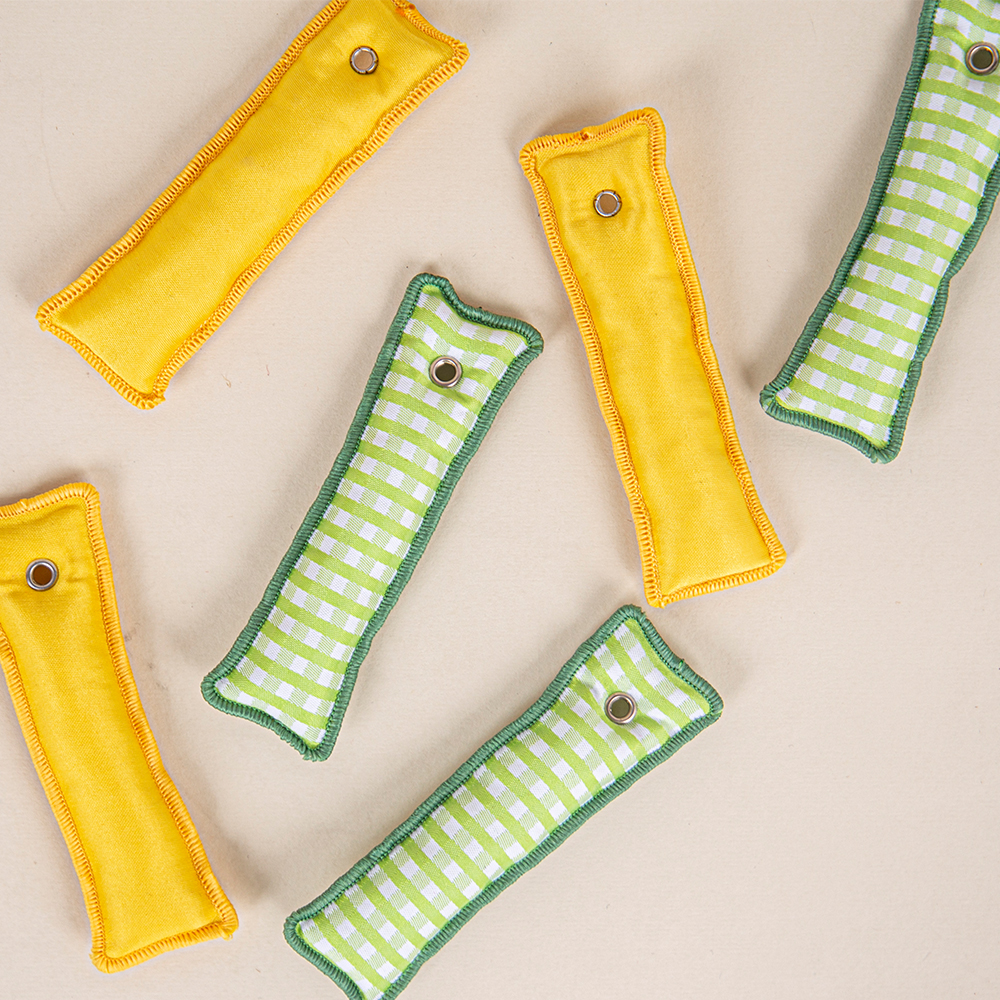 This soft, cotton-filled woven label is a gentle detail your clothes can't hide.