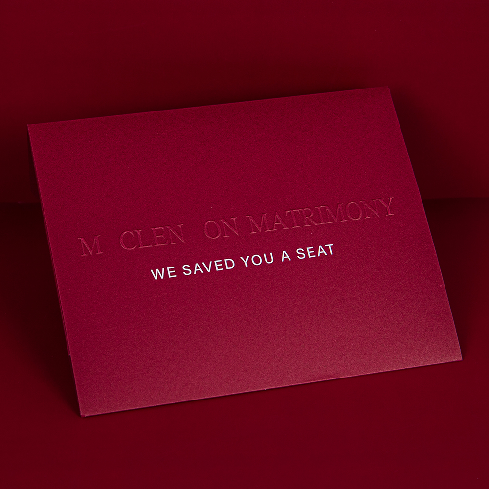 Burgundy Embossed Invitation Card, Premium Paper Delivers Full Ceremony Vibe 
