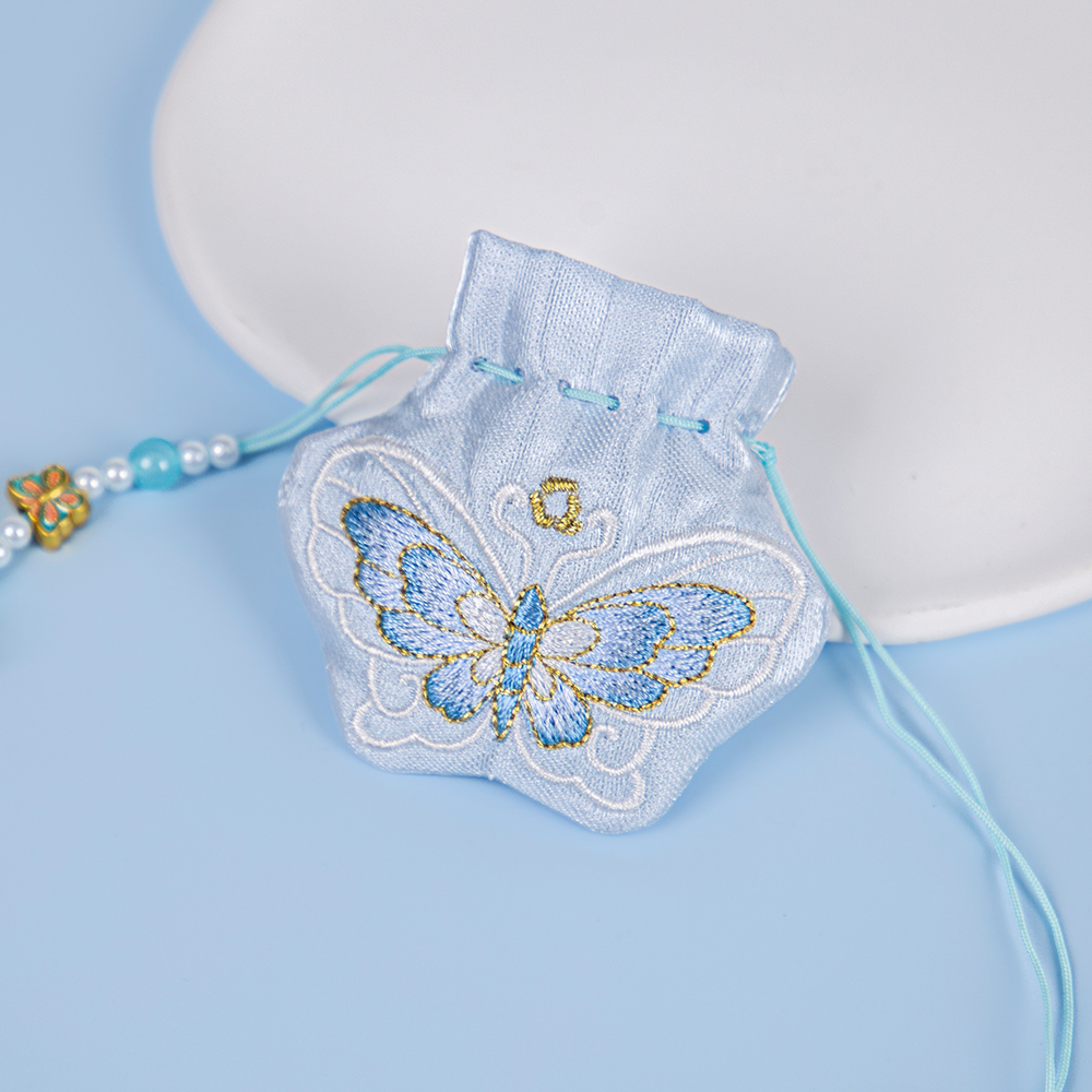 Butterfly Embroidered Drawstring Scented Pouch | A Compact Scented Pouch That Embodies the Elegant Charm of the East