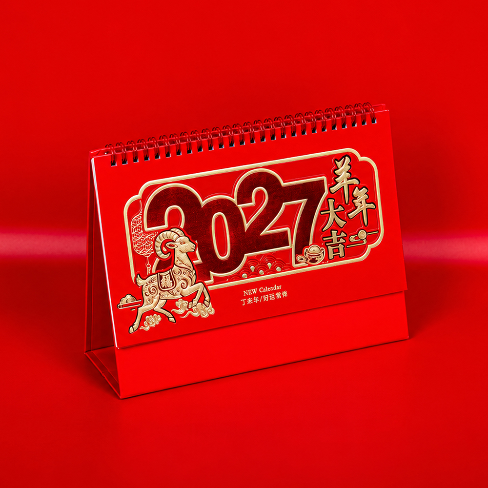 2027 Year of the Goat Desk Calendar | A Single Sheet Marking the Passage of Time, Holding a Year’s Worth of Moments and Hopes