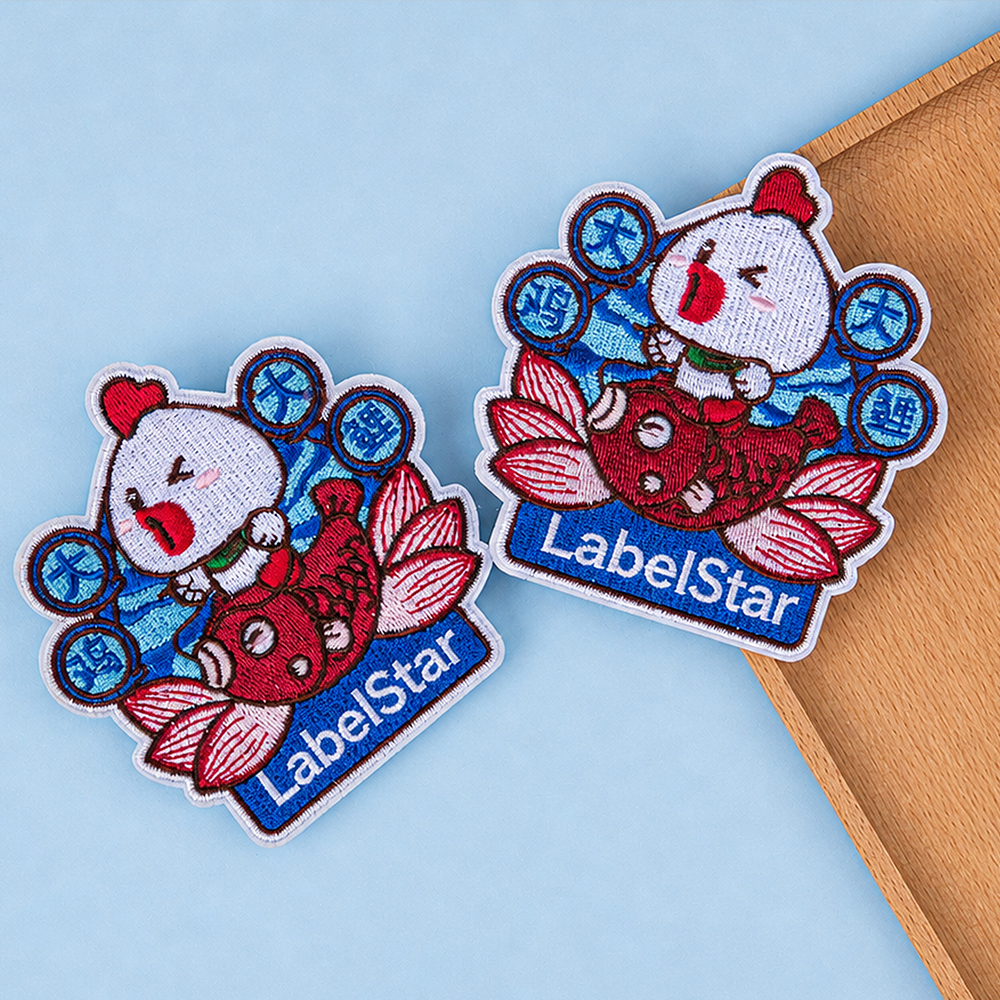 New Embroidered Badge: Pin Good Luck on You with the Lucky Carp